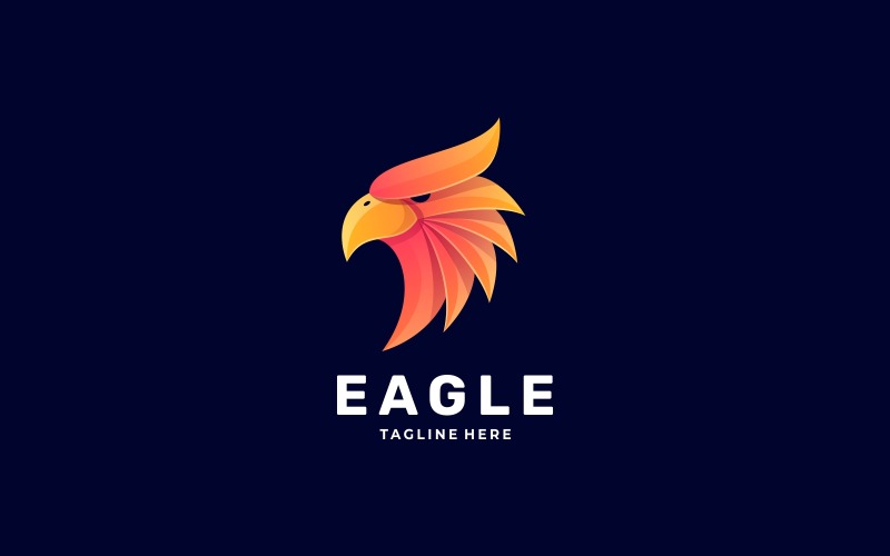 Head Eagle Gradient Logo Style Logo Template