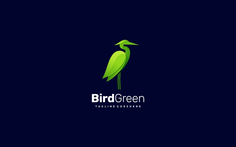 Heron Green Gradient Logo Logo Template
