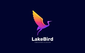Lake Bird Colorful Logo Style