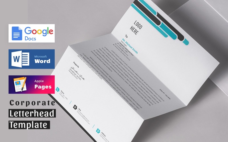 Letterhead Pad Template Word Apple Pages Google Docs Corporate Identity