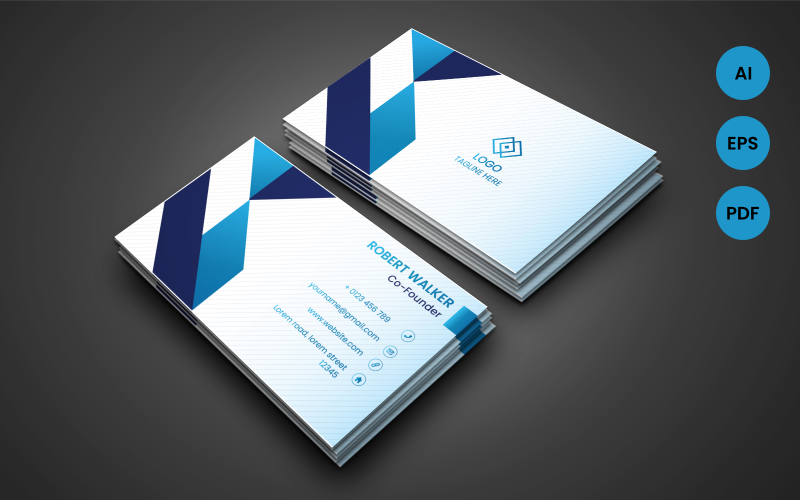 Modern Creative Geometric Style Business Card - Corporate Identity Template
