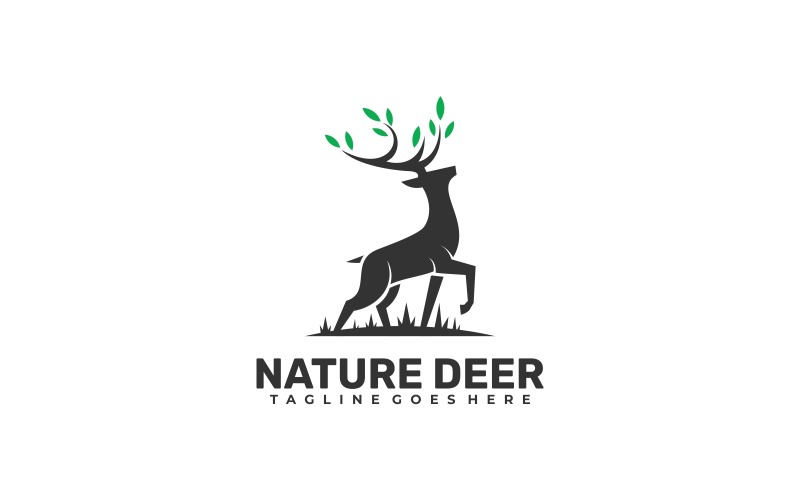 Nature Deer Silhouette Logo Logo Template