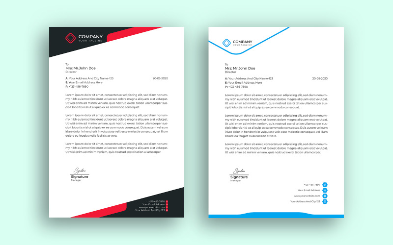 Professional Corporate Letterhead Template Simple Design Corporate Identity