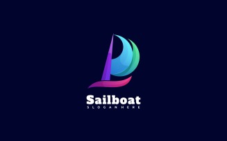 Sailboat Gradient Colorful Logo
