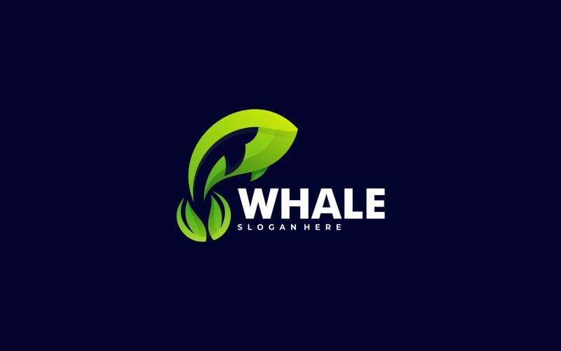 Whale Green Gradient Logo Logo Template