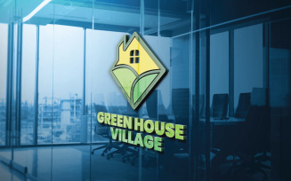 Green House Village Logo Template