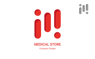 Letter M Medicine Capsule and Tablet Logo Template