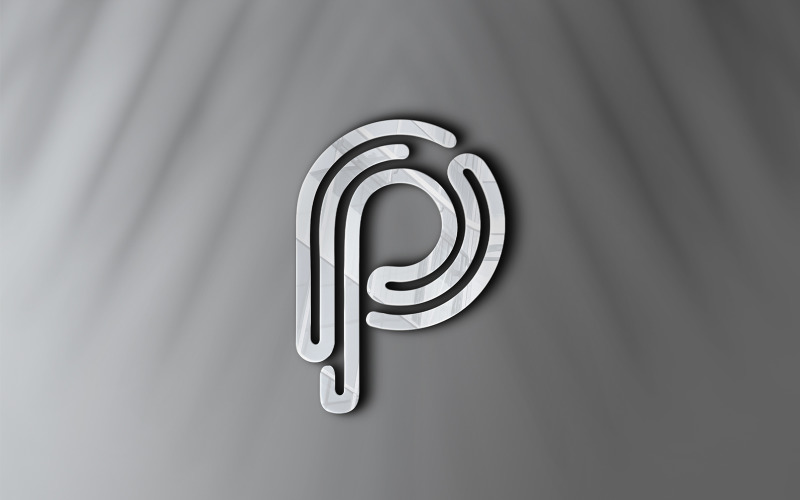 P 3D Logo Mockup Design Template Product Mockup