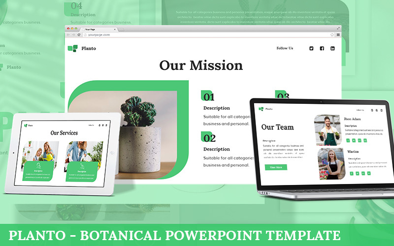 Planto - Botanical Powerpoint Template PowerPoint Template