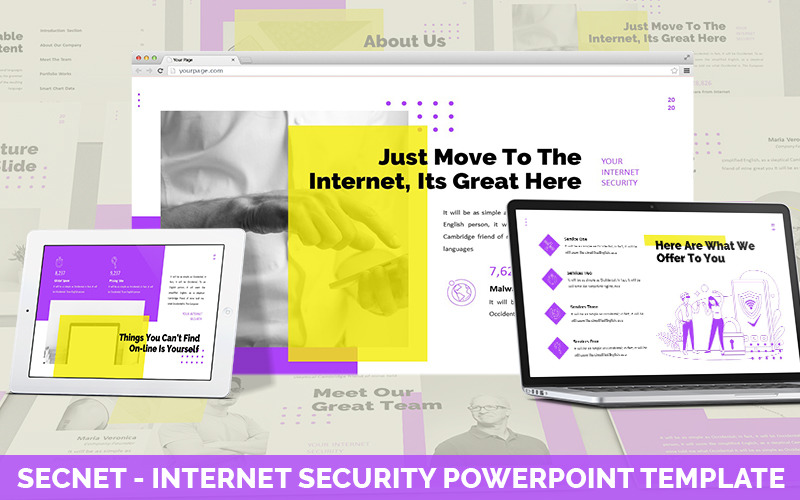 Secnet - Internet Security Powerpoint Template PowerPoint Template