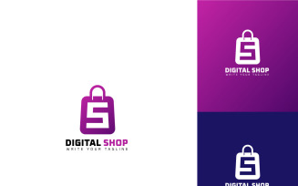 Shopping Logo Design With Bag And S Letter