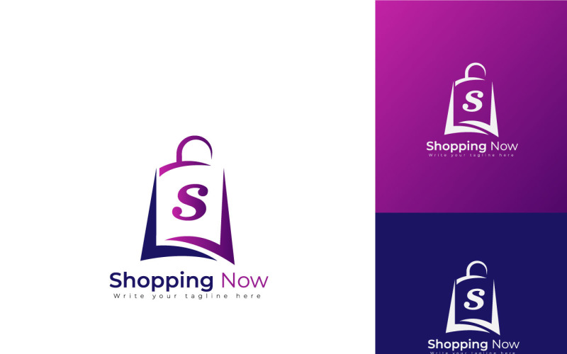 Shopping Logo With Bag And S Letter Logo Template