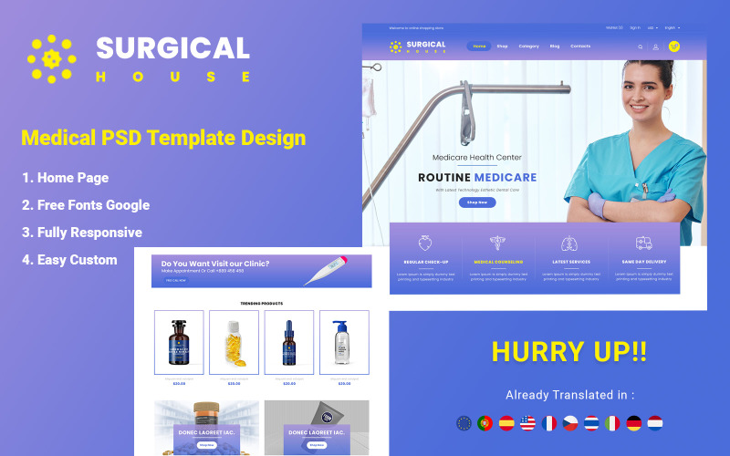 Surgical House - Medical PSD Template