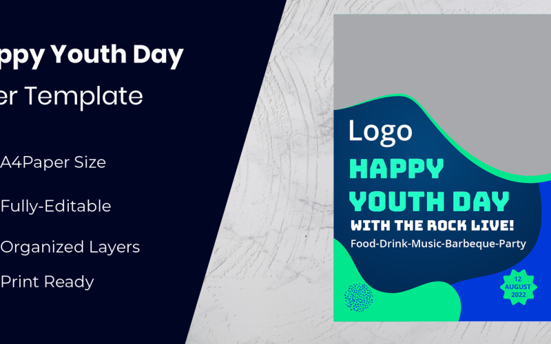 International Youth Day Modern Party Greeting Corporate Identity