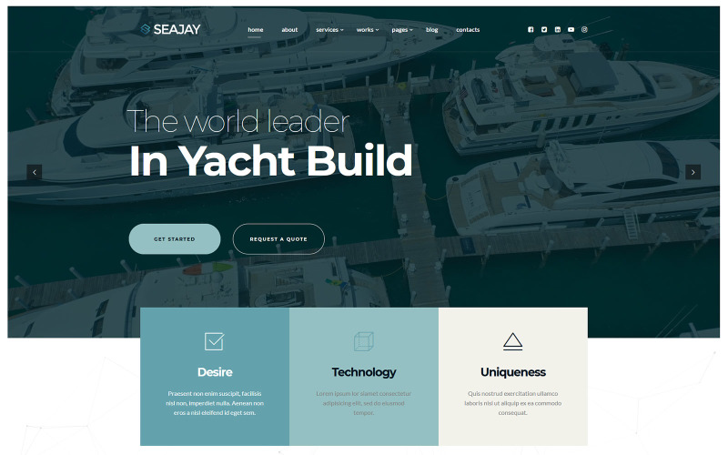 Seajay - Buy Sell Rent and Build Yacht WordPress theme WordPress Theme
