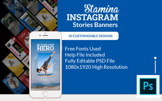 Stamina - Social Media Stories Sports PSD Templates