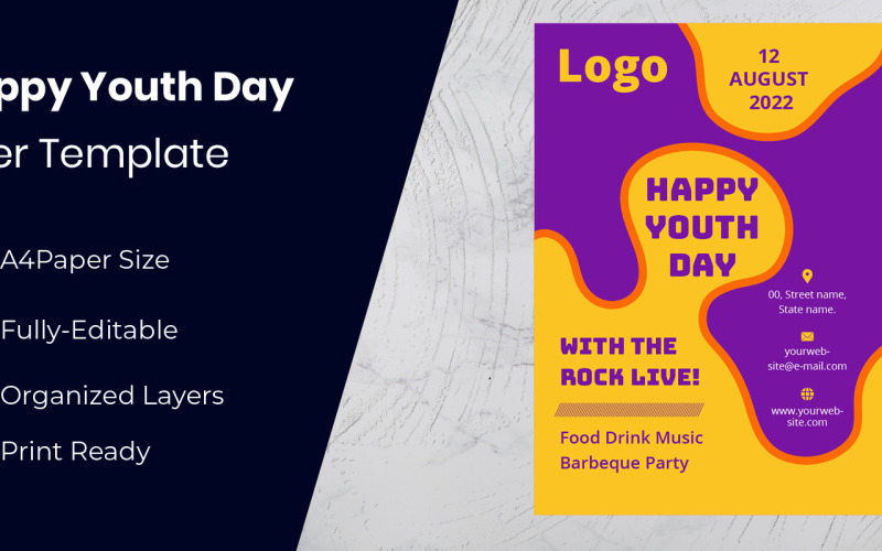 Un International Youth Day Theme Corporate Identity