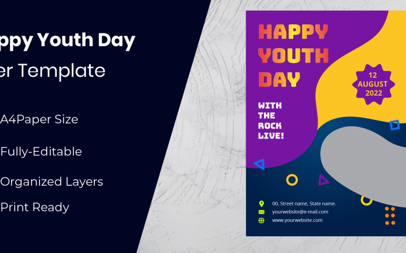 Youth Day Poster Drawing Design Corporate Identity