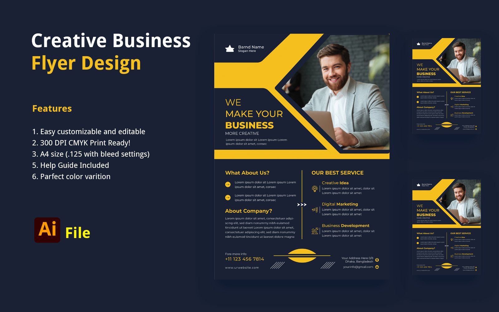 Template #187634 Flyerflyertemplateleftletcorporate Flyerflyersa4modern Webdesign Template - Logo template Preview