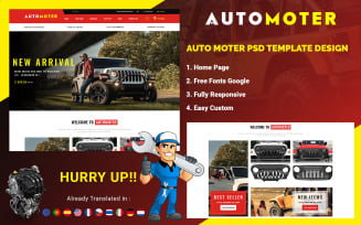 Auto Moter - Car Rental Service PSD Template