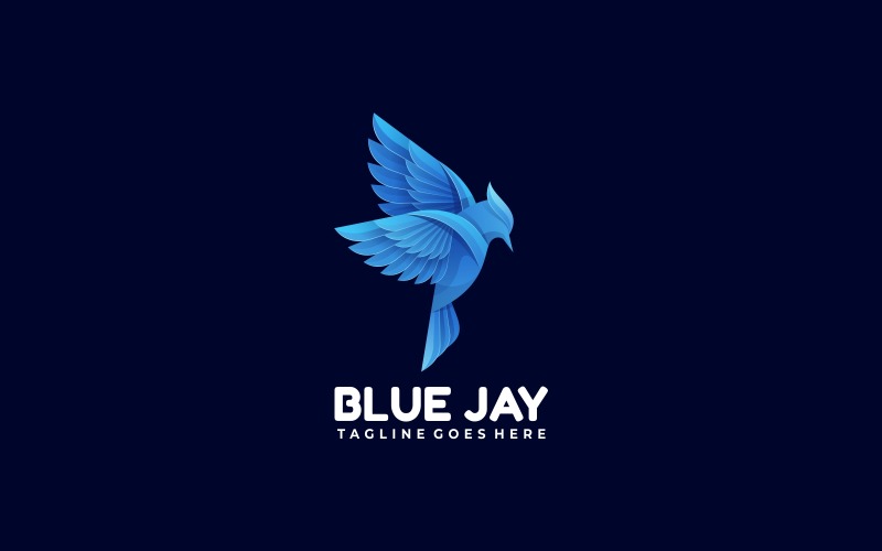 Blue Jay Gradient Logo Style Logo Template