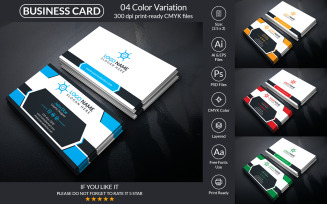 Business Card With Vector & PSD Format