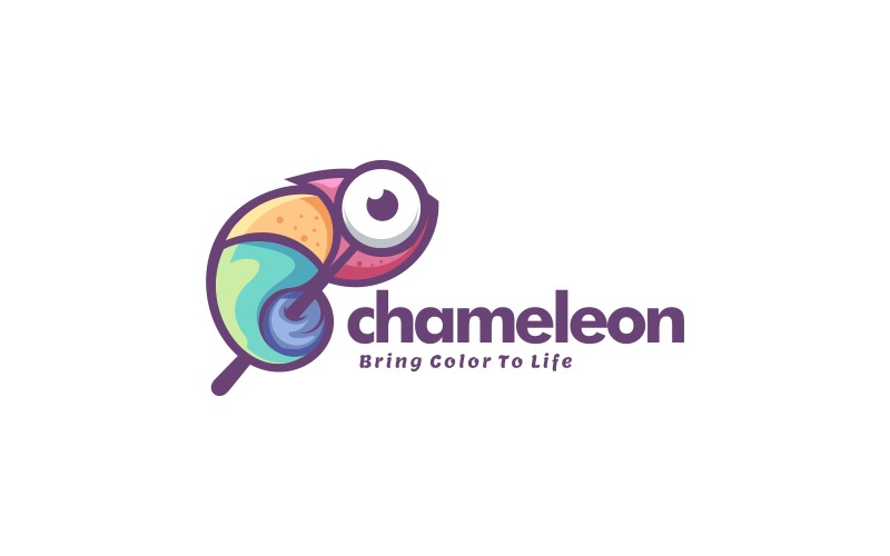 Chameleon Color Mascot Logo Logo Template