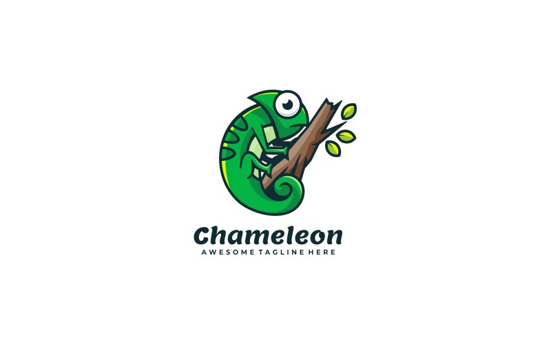 Chameleon Simple Mascot Logo Logo Template