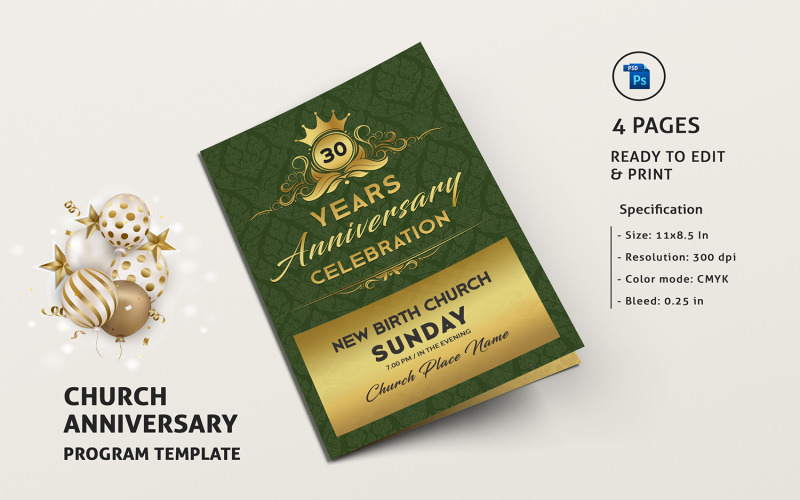 Church Anniversary Program Corporate Identity Template
