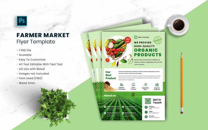 Farmer Market Flyer Template vol.10 Corporate Identity