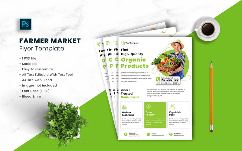Farmer Market Flyer Template vol.11 Corporate Identity