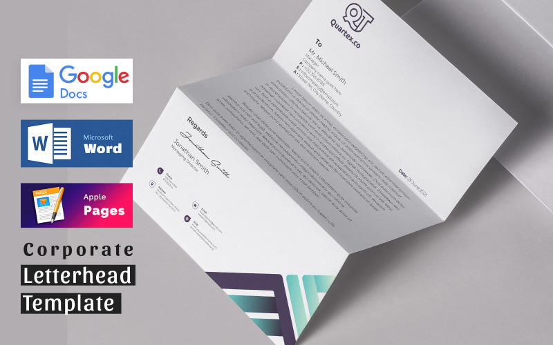 Letterhead Pad Template Word Google Docs Apple Pages Format Corporate Identity