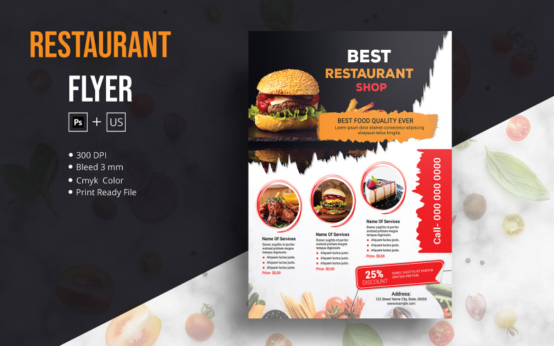 Restaurant Menu Flyer Corporate Identity Template