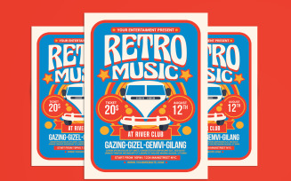Retro Hippies Music Flyer