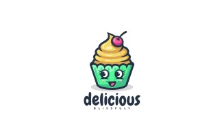 Cupcake Mascot Cartoon Logo