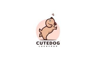 Cute Dog Cartoon Logo Template