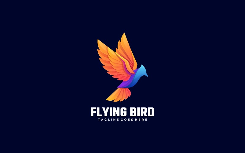 Flying Bird Colorful Logo Template