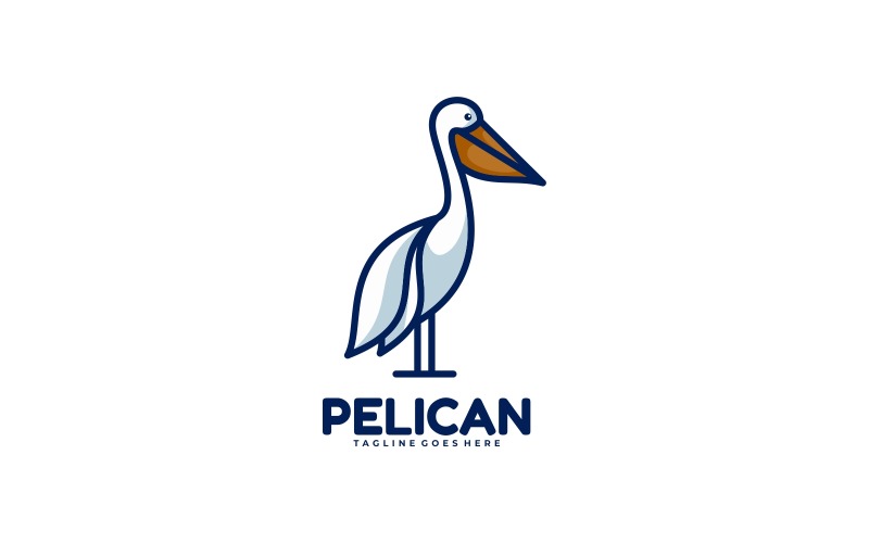 Pelican Simple Mascot Logo Logo Template