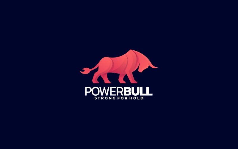 Power Bull Gradient Logo Style Logo Template