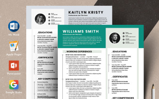 Clean & Professional Editable Resume Cv Template With Word Apple Pages Format