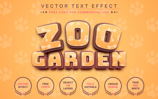 Zoo Garden - Editable Text Effect, Font Style, Graphics Illustration