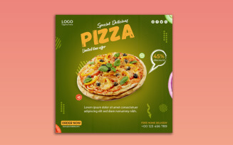 Pizza Food Social Media Banner Post Template