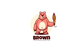 Bear Mascot Cartoon Logo Style