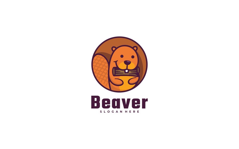 Beaver Simple Mascot Logo Logo Template