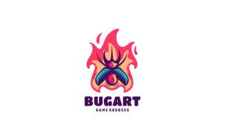 Bug and Fire Color Mascot Logo