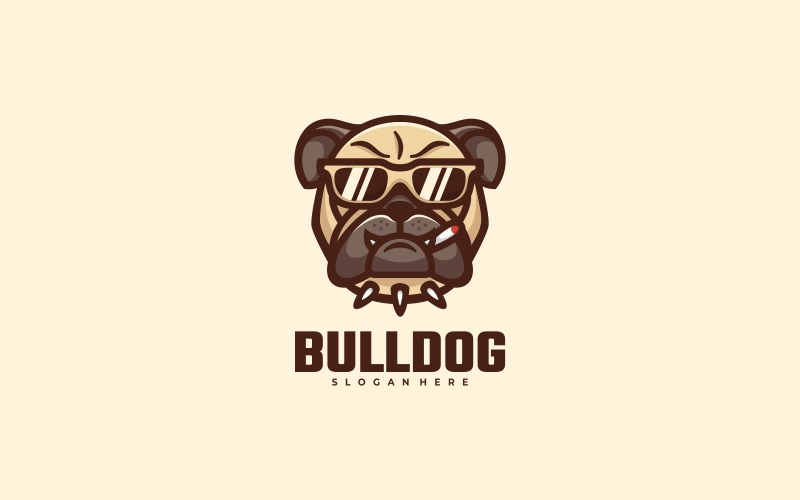 Bulldog Cartoon Character Logo Logo Template