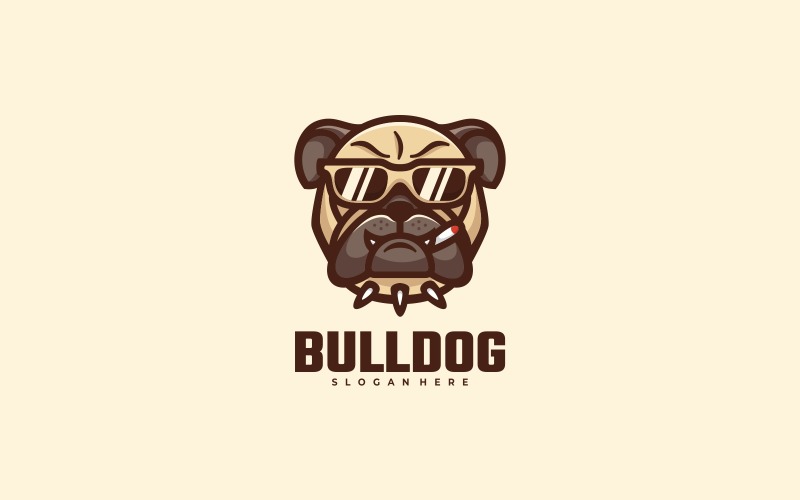 Bulldog Cartoon Character Logo Logo Template