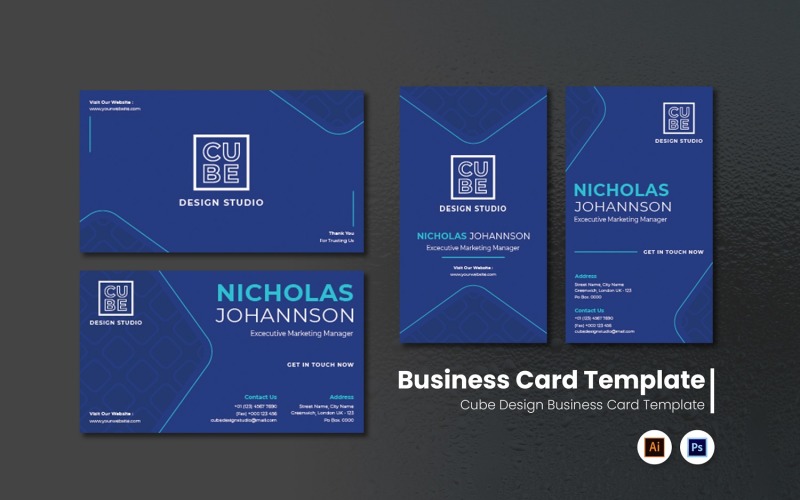 Cube Design Business Card Corporate Identity