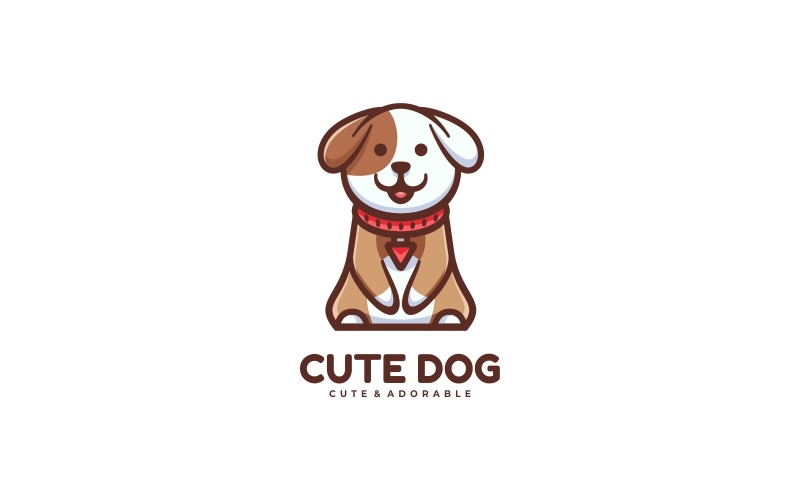 Cute Dog Mascot Cartoon Logo Logo Template