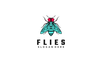 Flies Color Mascot Logo Style